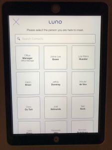 The Receptionist for iPad at Luno