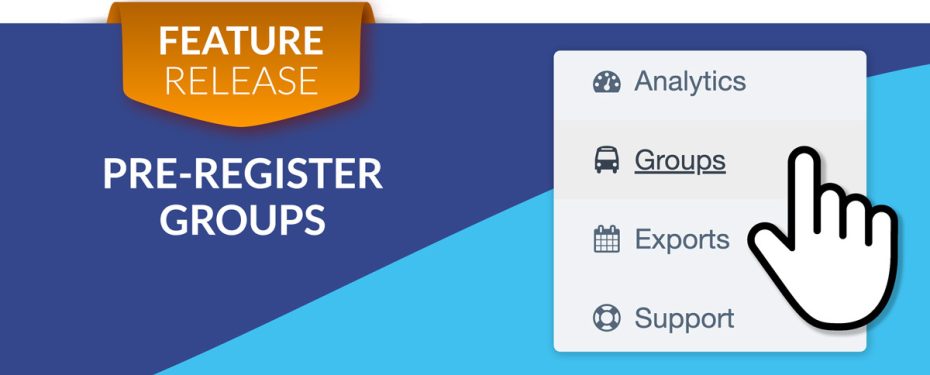 Blog header for feature release of pre-registration feature for Groups