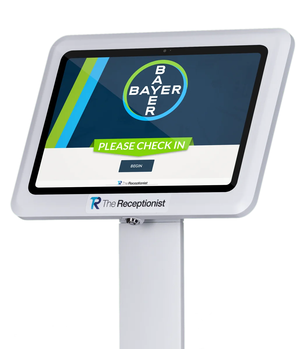 Bayer home screen on The Receptionist for iPad visitor management system
