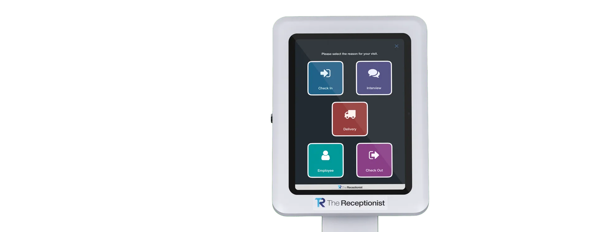The Receptionist for iPad visitor management system button screen