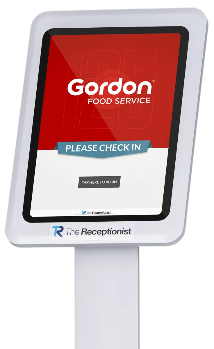 Gordon Food Services home screen on The Receptionist for iPad Visitor Management System.