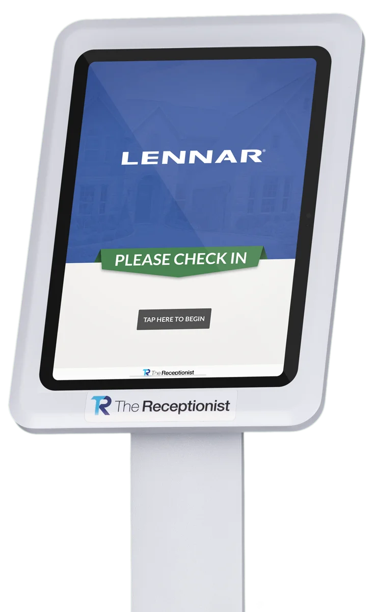 Lennar home screen on The Receptionist for iPad visitor management system.